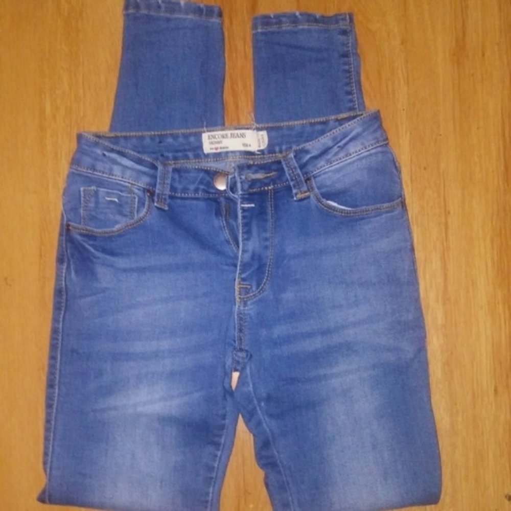 Encore Blue Wash Denim Skinny Jeans Sz 0